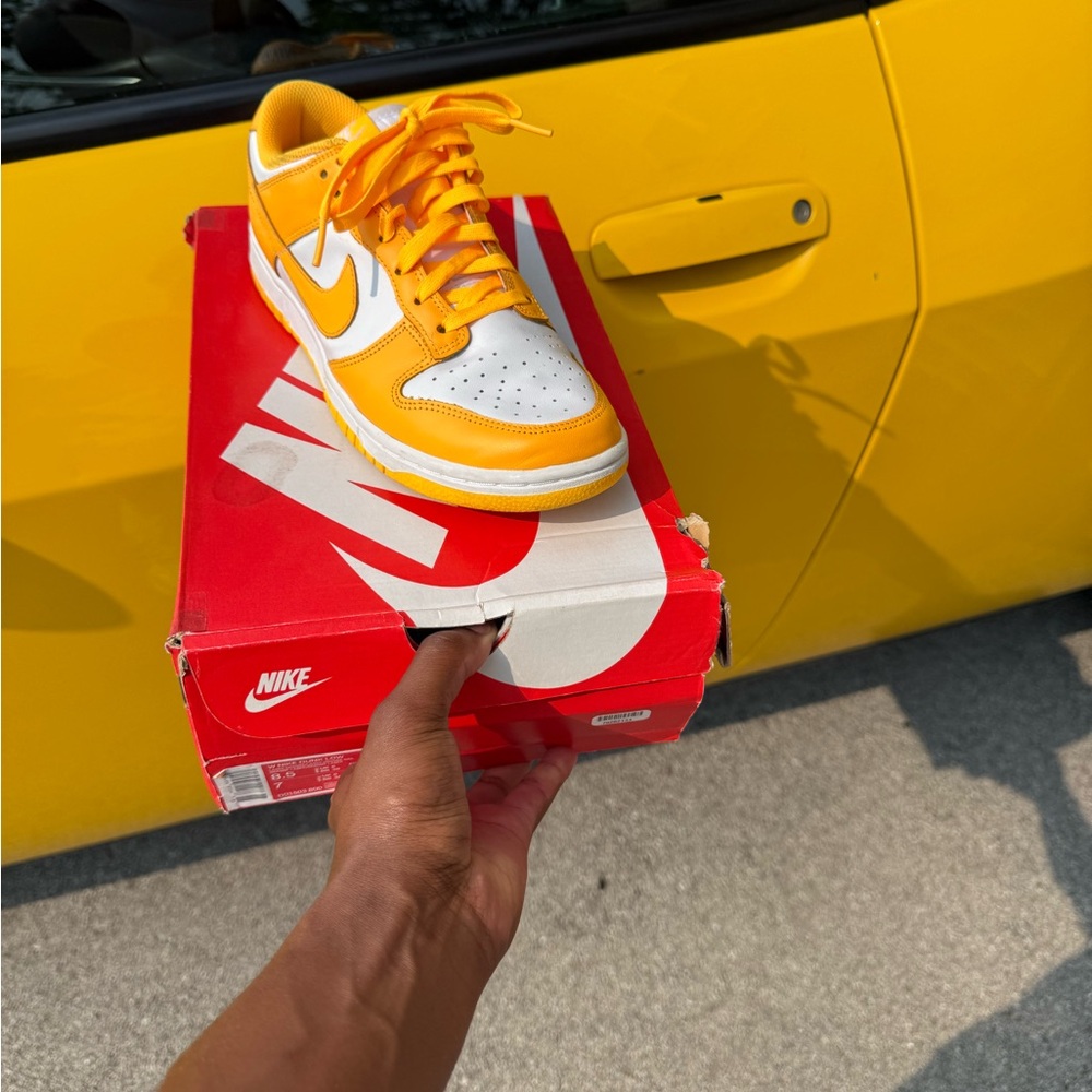 Nike dunks Bright Yellow and White Sneakers